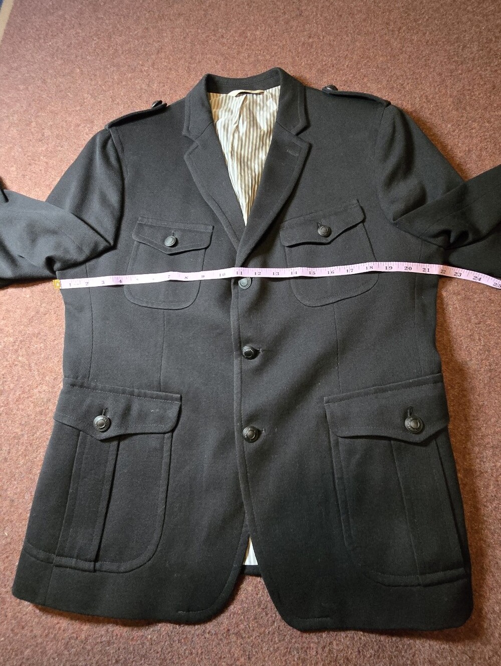 Banana Republic Heritage Military Blazer In Black 42S - Picture 4 of 13